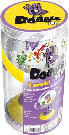 Asmodee Dobble 360 – observation game with a rotating tower