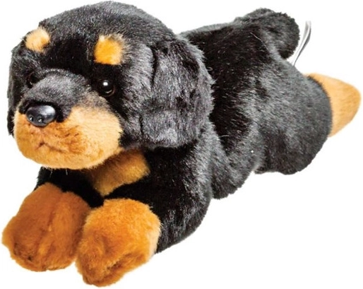 Plišani pas Rottweiler – realistično u ležećem položaju