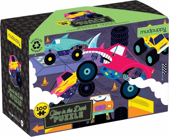 Svjetleći Puzzle Monster Trucks od Mudpuppy - 100 dijelova
