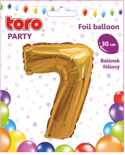 Foli balon na napuhavanje broj 7, 30 cm, zlatni TORO