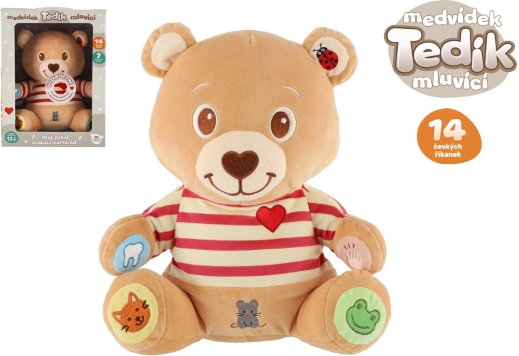 Talking Plush Teddy Bear Ted with Czech Nursery Rhymes