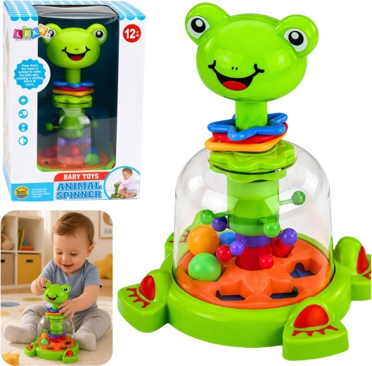 Interaktivni spinner žabica s vrtložnim kuglicama za bebe