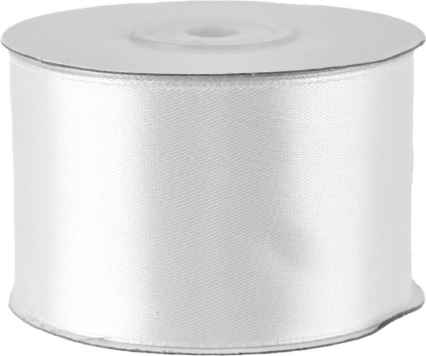 Bijela satenska vrpca 50 mm, 25 m