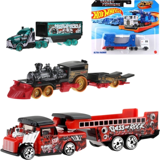 Mattel Hot Wheels Track Fleet vehicle with trailer Transformers - 1 piece