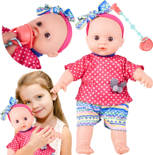 Lutka s trakom za kosu i dudu s efektima zvuka