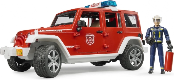 Crveni vatrogasni Jeep Wrangler s figuricom i dodatcima