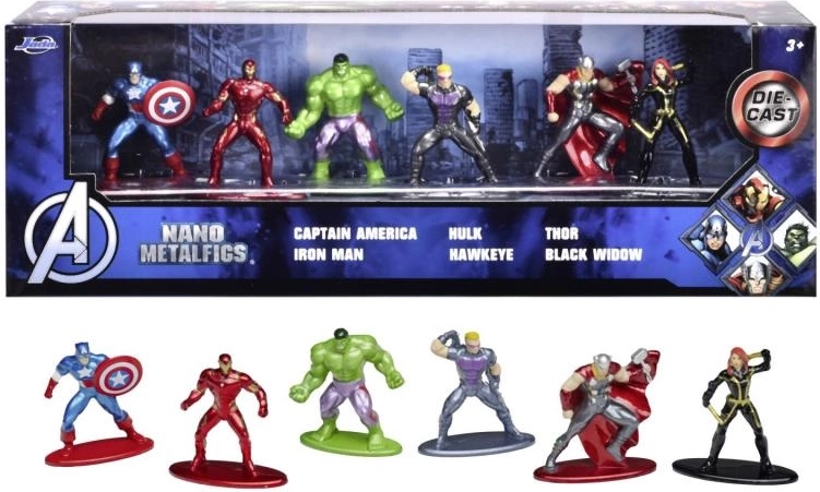 metalne kolekcionarske nano figurice MARVEL AVENGERS, set 6 kom (4 cm)