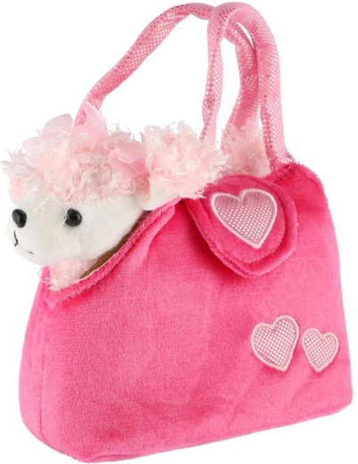 Plush Puppy in Pink Handbag