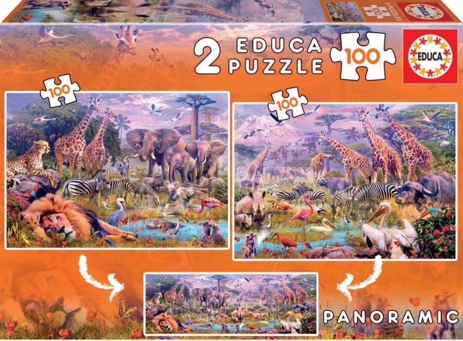 Puzzle panorama divlje životinje 2×100 dijelova EDUCA