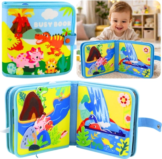 Senzorna filcana knjižica dinosauri – edukativna quiet book za djecu