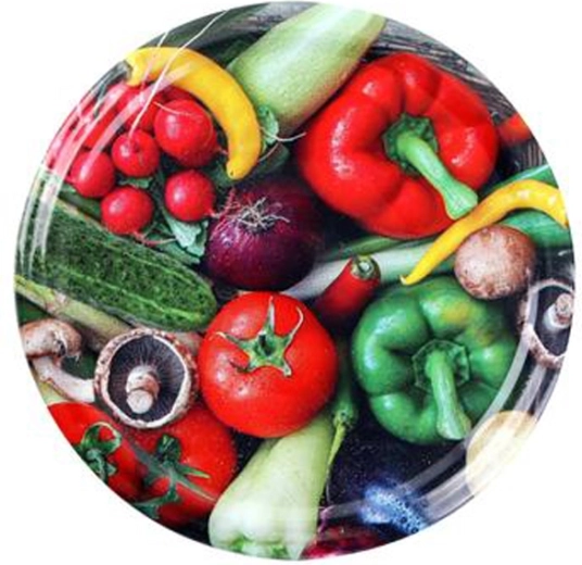 Poklopci za staklenke za konzerviranje s motivom povrća 82 mm, 10 kom