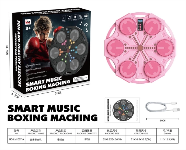Pink Children's Boxing Training Board with Sound and Lights