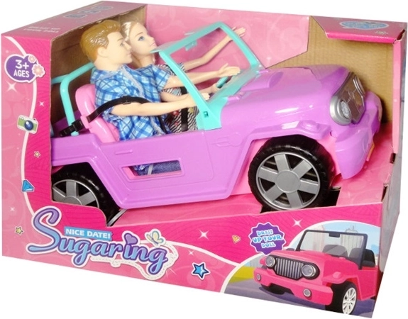 Ružičasti kabriolet s dvije lutke