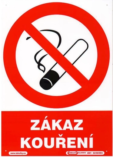 Tablica Zabrana pušenja A4 plastika 210 × 297 mm