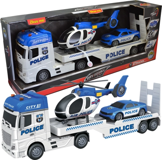 City Service Car police truck with helicopter and car in 1:12 scale