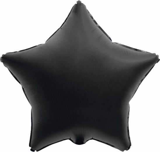 Mat crni folijski balon zvijezda 44 cm