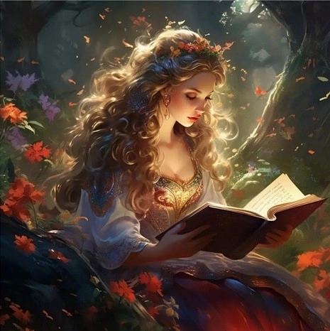 Dijamantna mozaika - princeza s knjigom