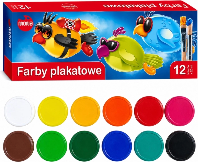Školske tempera boje MONA 12 boja 20 ml