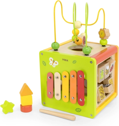 Wooden activity cube 5-in-1 Viga