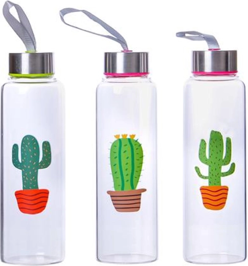 Staklena boca s poklopcem 390 ml Kaktus