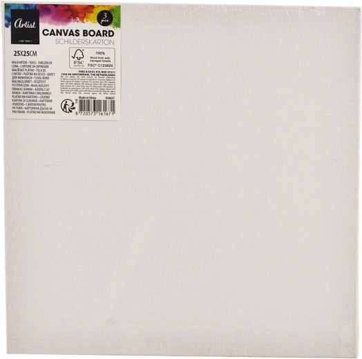 Slikarsko platno 25 × 25 cm, set od 3 kom