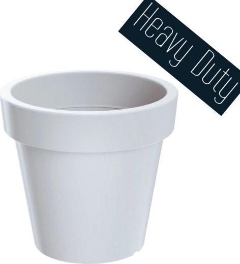 Tegla Lexo Round 100 cm – bijela plastična vrtna i unutarnja posuda