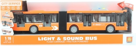 Zglobni narančasti autobus na baterije sa svjetlom i zvukom