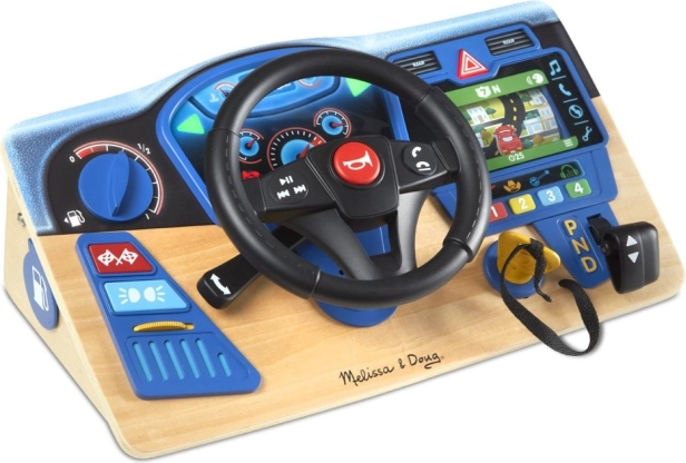 Drvena interaktivna instrumentna ploča s volanom MELISSA & DOUG VROOM AND ZOOM