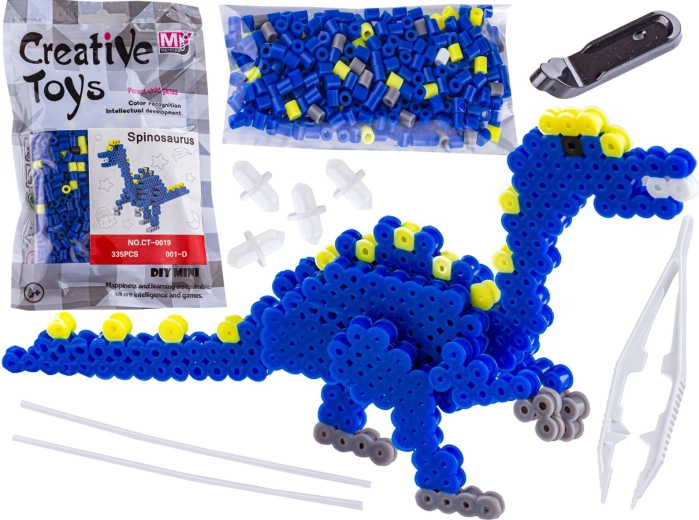 Iron-on beads 3D Velociraptor dinosaur - 1 piece