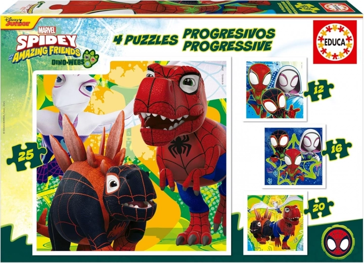 Educa Puzzle Spidey i njegovi nevjerojatni prijatelji: Dino-web 4u1