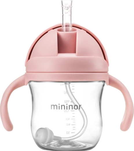 Mininor bočica sa slamkom tritan rose 330 ml