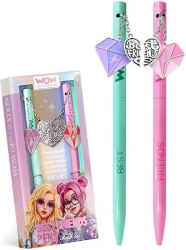 Set od dvije kemijske olovke za najbolje prijateljice WOW GENERATION s privjescima u obliku srca