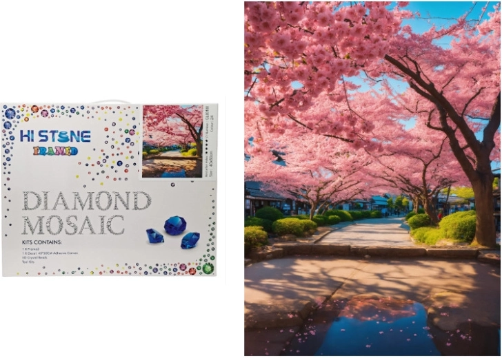 Dijamantna mozaička slika Cvatuća sakura