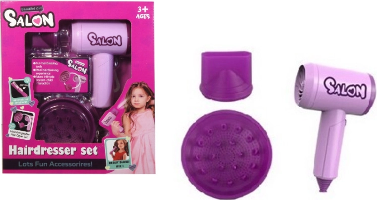 Frizerski set s fenom i izmjenjivim nastavcima - 1 komad
