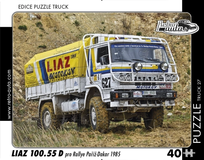 Retro puzzle automobila Kamion LIAZ 100.55 D Rally Pariz–Dakar (1985) 40 dijelova