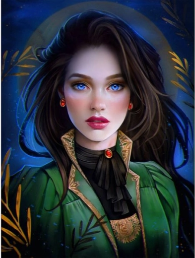 Diamond embroidery (diamond painting) blue-eyed girl 30 × 40 cm - 1 piece