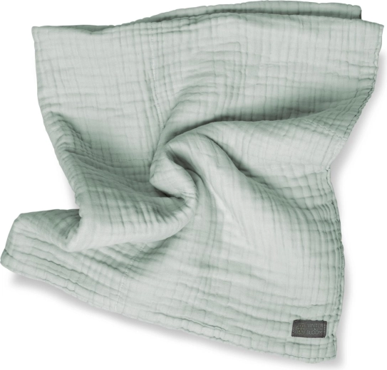 Vinter & Bloom muslinska dekica layered organic sage green
