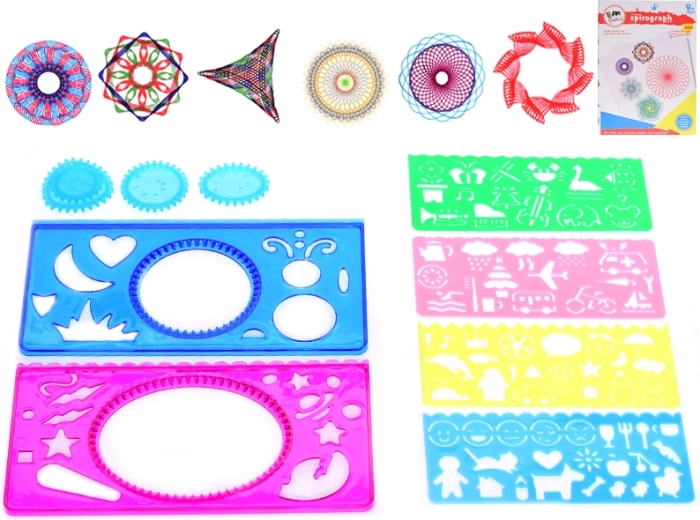 Inspiro kreativni set – blok i plastične šablone za spiralne oblike
