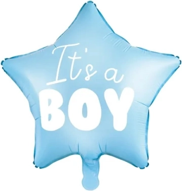 Foli balon zvijezda "It's a boy" plava 48 cm