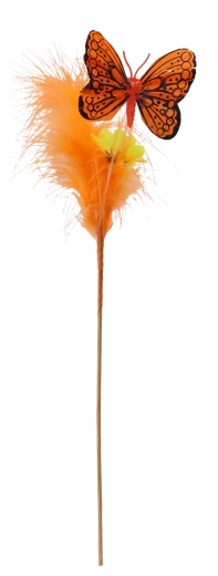 Uskršna dekoracija na štapiću leptir s perjem, mix boja, 30 cm