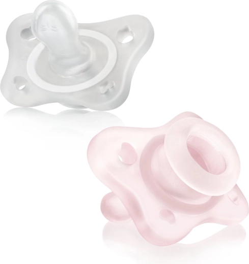 Chicco PhysioForma mini soft cjelosilikonska duda varalica 0–2 mjeseca za djevojčice 2 kom
