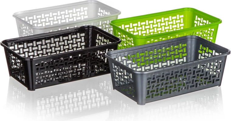 Plastična spremna košarica 24,7 × 14,7 × 8 cm – mix boja