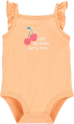 Carter's pamučni bodi na naramenice Orange Cherry za djevojčicu 18 mj