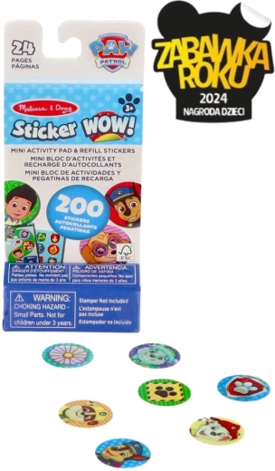 Mini blokić sa samoljepljivim naljepnicama Patrola šapa – dopuna Sticker WOW! - 1 komad