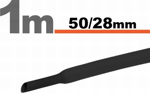 Black heat-shrink tubing 50 / 28 mm