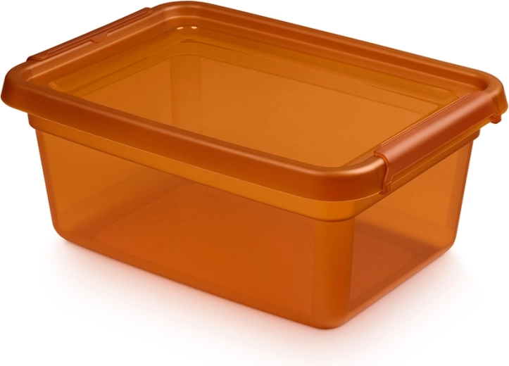 Basestore kutija za pohranu s poklopcem i kopčama, amber 12,5 l