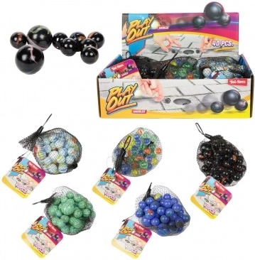 Set staklenih kuglica 40 kom različitih boja u mrežici