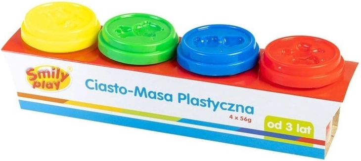 Modeling clay in tubs (4 colors) SmilyPlay
