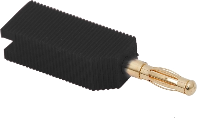 Gold-plated banana plug 4 mm, black