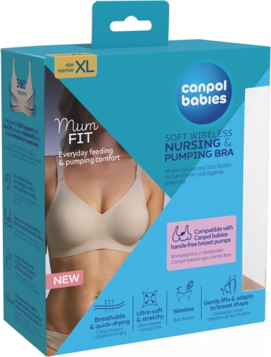 Canpol babies MumFIT prozračan grudnjak za dojenje i izdajanje bez žica, veličina XL